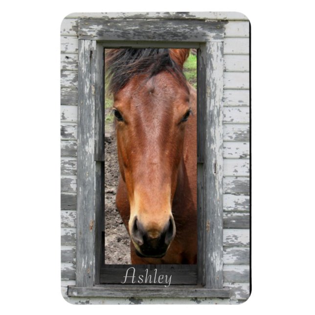 Magnet Flexible Cheval avec nom (Vertical)