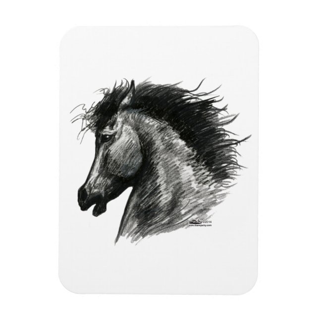 Magnet Flexible Cheval sauvage et enflammé (Vertical)