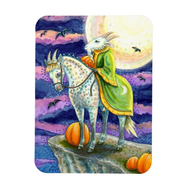 MAGNET FLEXIBLE CHÈVE-DÉMON, IMAGINAIRE À BOUTEILLE HALLOWEEN SÛR (Vertical)