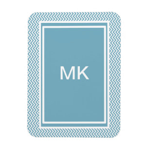 Magnet Flexible Chevron bleu avec Monogramme