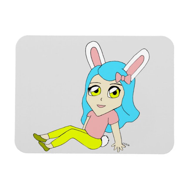 Magnet Flexible chibi bunnygirl (Horizontal)