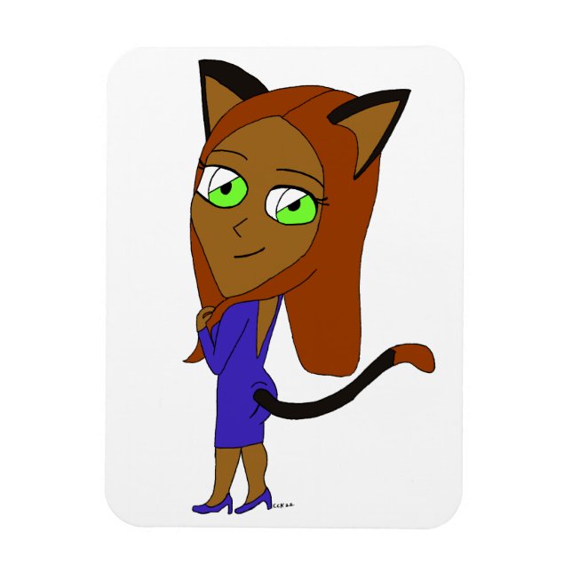 Magnet Flexible chibi catgirl (Vertical)