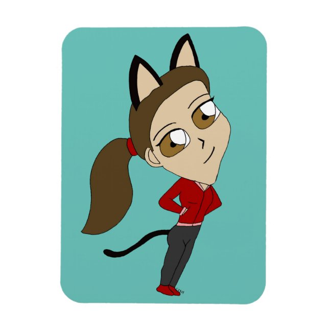 Magnet Flexible chibi catgirl (Vertical)