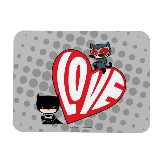 Magnet Flexible Chibi Catwoman rebondit sur Batman (Horizontal)