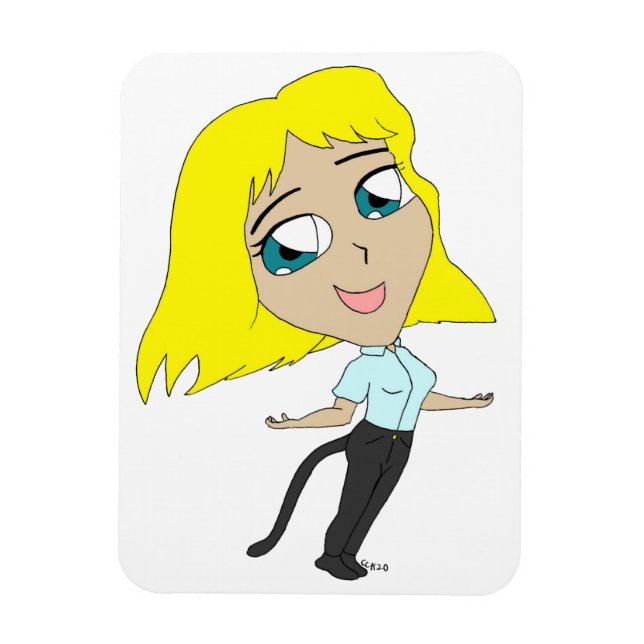 Magnet Flexible chibi fille avec une queue (Vertical)