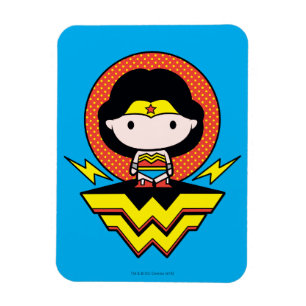 Magnet Flexible Chibi Wonder Woman avec Pois et logo