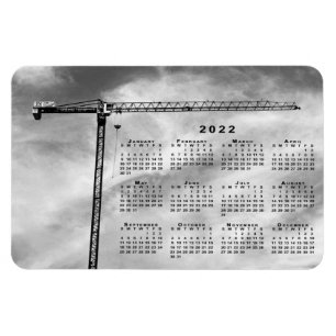 Magnet Flexible Chic Construction Grue Photo Calendrier 2022