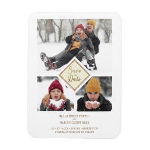 Magnet Flexible Chic Trois Photos Instant Engagé Couple Session