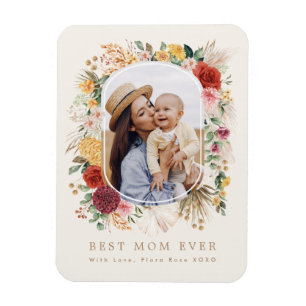 Magnet Flexible Chic Tropical Boho Floral Fête des Mères Cadeau