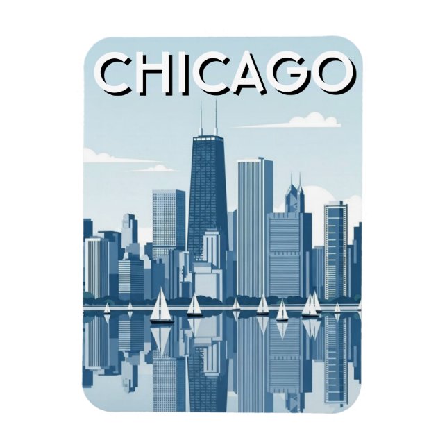 Magnet Flexible Chicago Illinois Travel (Vertical)
