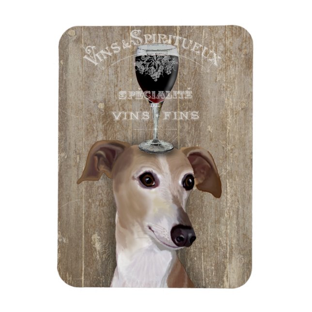 Magnet Flexible Chien Au Vin Greyhound (Vertical)