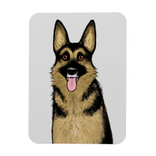 Magnet Flexible Chien berger allemand   GSD Cute   L'art du poète 