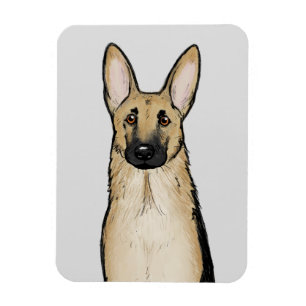 Magnet Flexible Chien berger allemand léger Tan   Joli art pour an