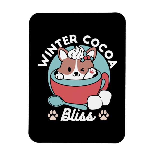 Magnet Flexible Chien dans la Mug Festive pour Vibes de vacances - (Vertical)