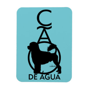 Magnet Flexible Chien d'eau portugais tenant Cao de Agua