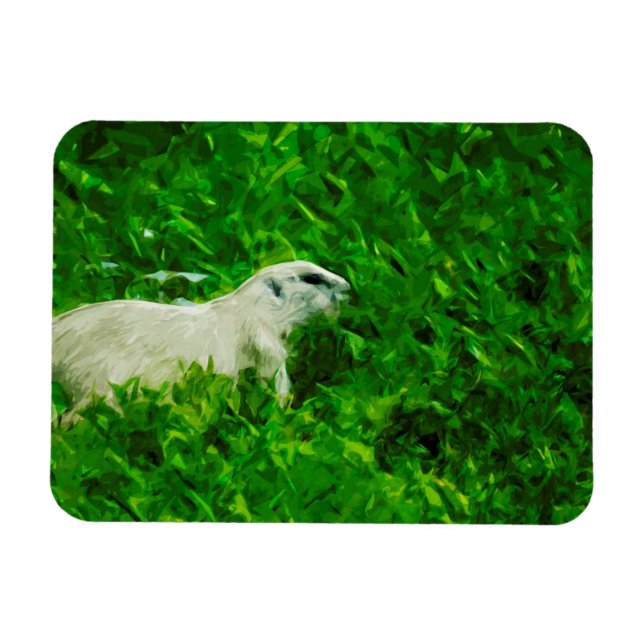 Magnet Flexible Chien des Prairies Impressionnisme Abstrait (Horizontal)