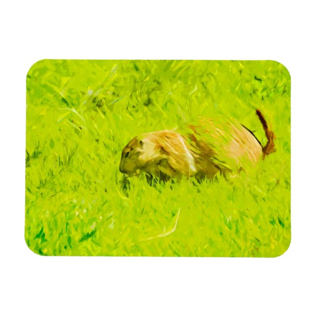 Magnet Flexible Chien des Prairies Impressionnisme Abstrait (Horizontal)