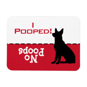 Magnet Flexible Chien Doit Aller Potty Poop Magnet, Berger Alleman
