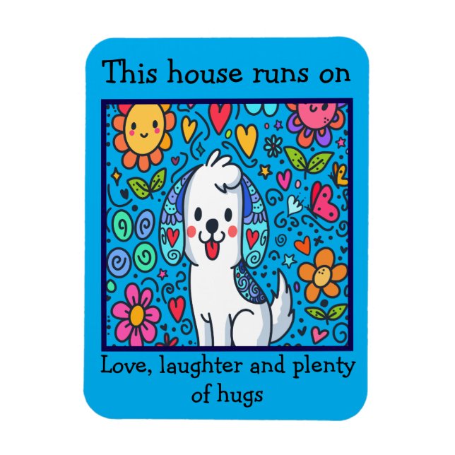 Magnet Flexible Chien fantaisiste adorable avec message (Vertical)