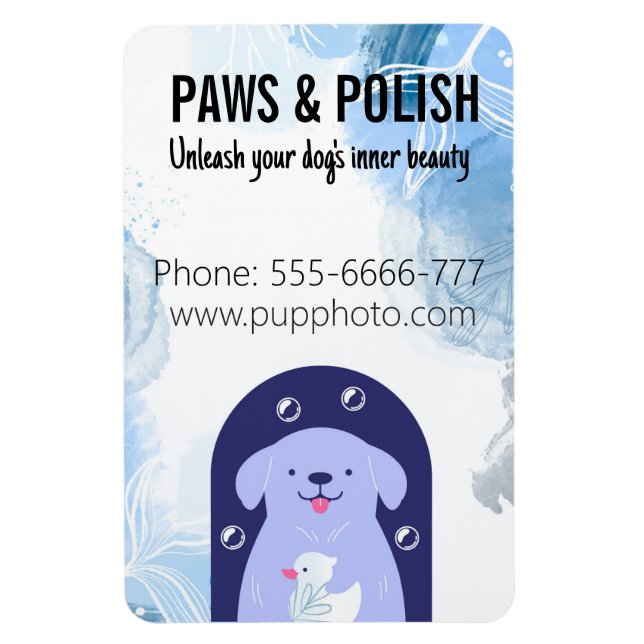 Magnet Flexible Chien Grooming Business Réfrigérateur personnalisé (Vertical)