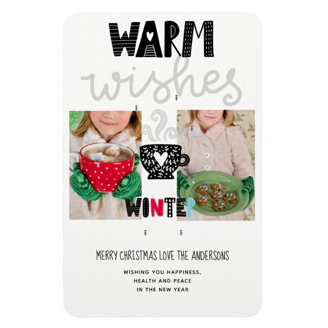 Magnet Flexible Chien scandinave Noël photo Keepsaké (Vertical)