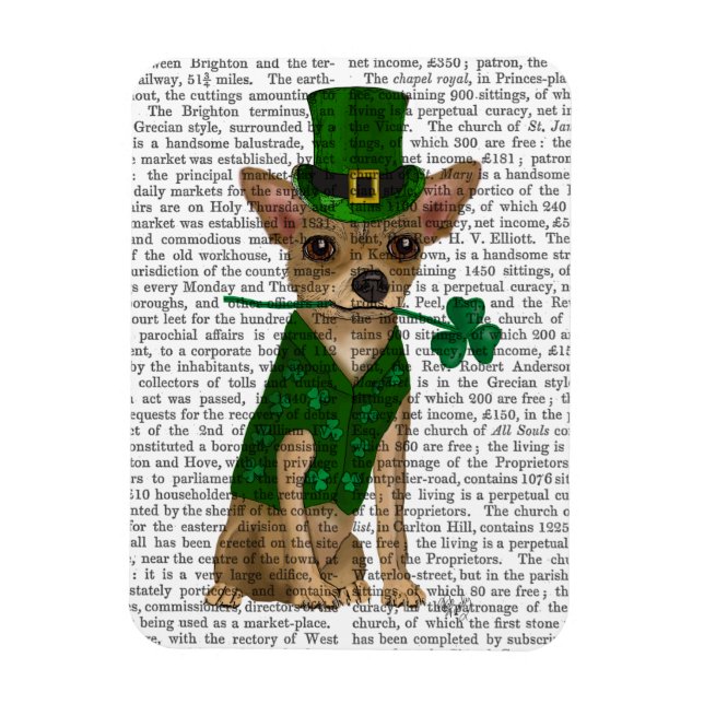 Magnet Flexible Chihuahua Leprechaun (Vertical)