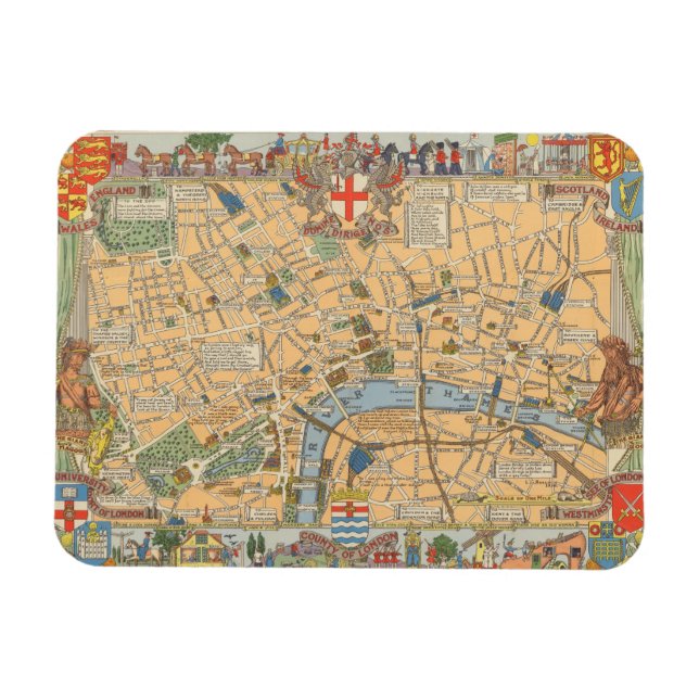 Magnet Flexible Children's Map of London, Angleterre (Horizontal)