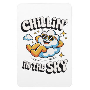 Magnet Flexible Chillin' in the Sky Cloud Design Fun Refrigerator