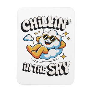 Magnet Flexible Chillin' in the Sky Cloud Design Fun Refrigerator