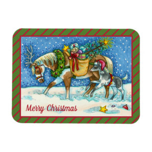 MAGNET FLEXIBLE CHINCOTEAGUE PONY, VACANCES CHRISTMAS HORSE