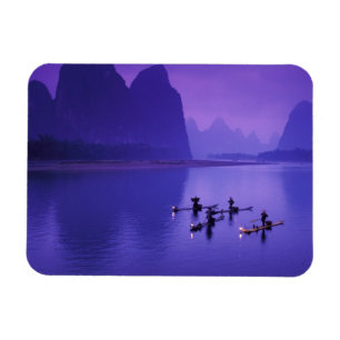 Magnet Flexible Chine, rivière Li. Pêcheurs au cormoran.