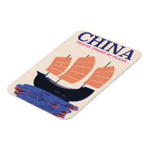 Magnet Flexible Chine "Voyagez là-bas en avion"