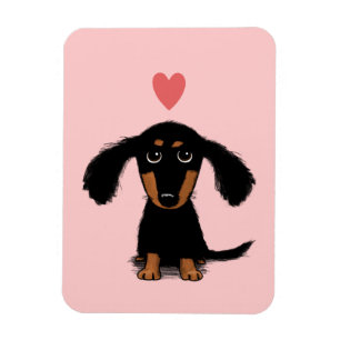 Magnet Flexible Chiot aux cheveux longs mignon de teckel avec le