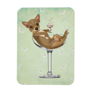 Magnet Flexible Chiwawa en verre de cocktail