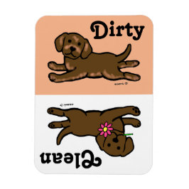 Magnet Flexible Chocolat Labrador Chiot propre / sale