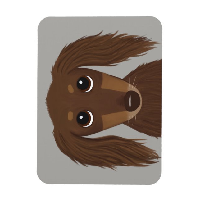 Magnet Flexible Chocolat mignon Longhé Brown Dachshund (Vertical)