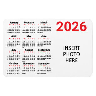 Magnet Flexible Choisissez vos propres couleurs 2026 Photo Calendr