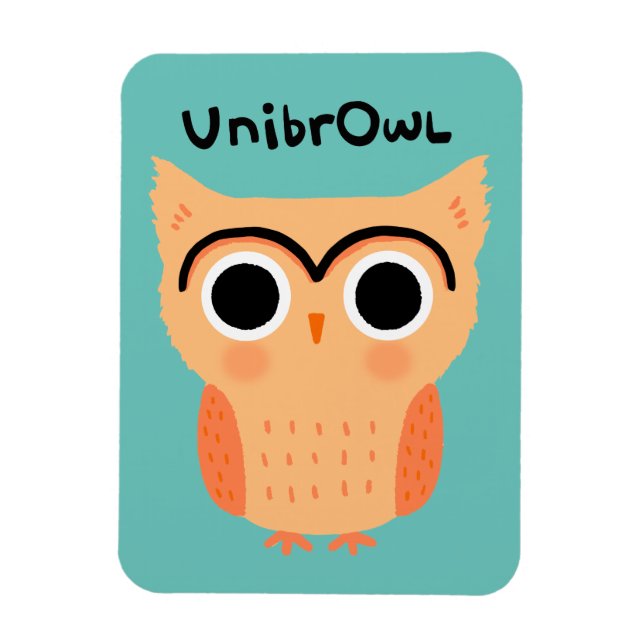 Magnet Flexible Chouette unibrow UnibrOwl | Chouette à sourcils mi (Vertical)
