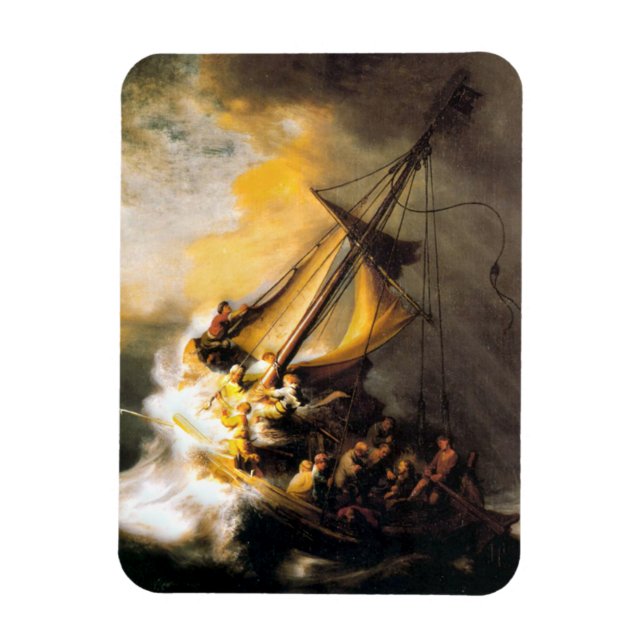 Magnet Flexible Christ dans la tempête sur la mer de Galilée- Remb (Vertical)