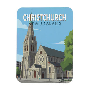 Magnet Flexible Christchurch Nouvelle-Zélande Illustration Art de 