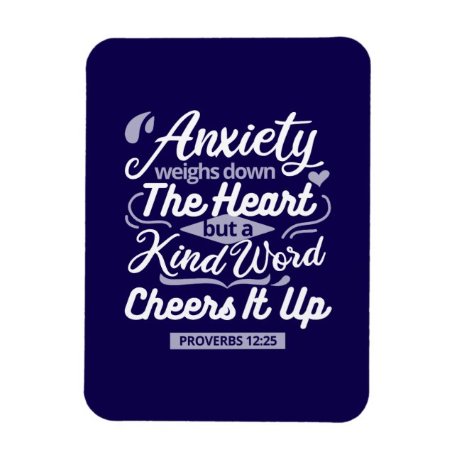 Magnet Flexible Christian Encouragement Quote – Anxiety & Kindness (Vertical)