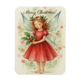Magnet Flexible Christmas Fairy Watercolor Art 