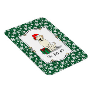 Magnet Flexible Christmas Père Noël Yellow Labrador Retriever Cute