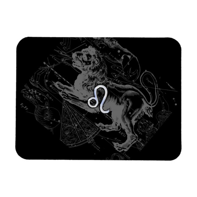 Magnet Flexible Chrome Style Leo Zodiac Carte Hevelius 1690 (Horizontal)