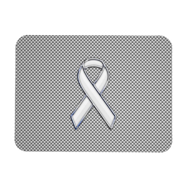 Magnet Flexible Chrome White Ribbon Sensibilisation Fibre de carbo (Horizontal)
