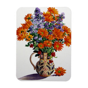 Magnet Flexible Chrysanthèmes oranges