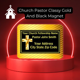 Magnet Flexible Church Pastor Classy Or Et Noir