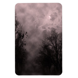 Magnet Flexible Ciel rouge sang hanté avec des ravens