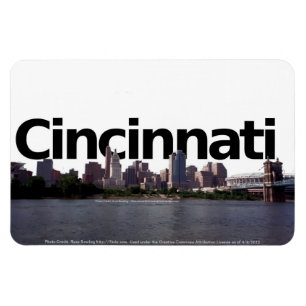 Magnet Flexible Cincinnati Skyline avec Cincinnati dans le ciel