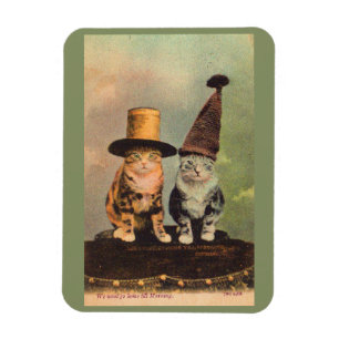 Magnet Flexible circa 1900 chats en RPPC casquette